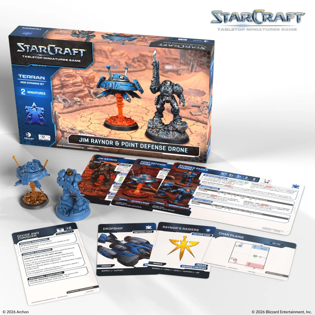 Archon Studio Starcraft StarCraft: The Miniatures Game - Terran - Jim Raynor & Point Defence Drone Hero Expansion Set