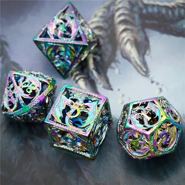 hollow Drage Dice Made by Metal - 7pcs roleplaying