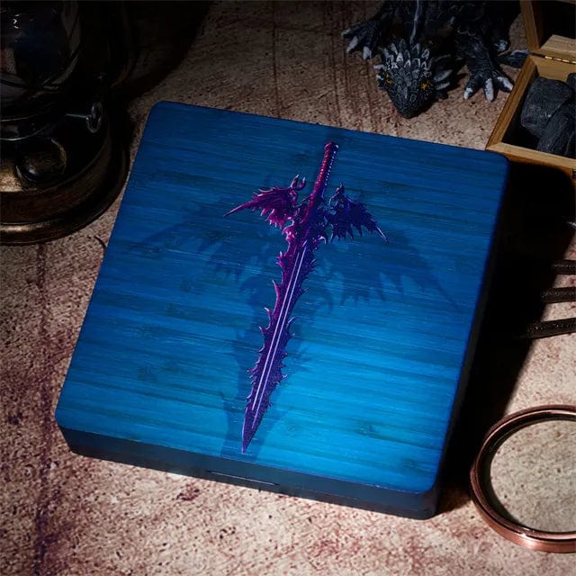 NordicDice Accessories, bøger etc Blå dice tray - Corrupted sword