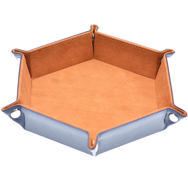 NordicDice Accessories, bøger etc Foldbar Terningemåtte - brun og mørkeblå (hexagon)