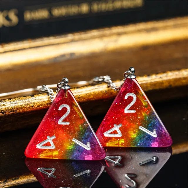 NordicDice Accessories, bøger etc Glimmer pride ørering - d4 terning