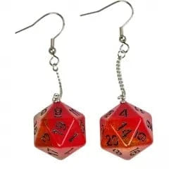 NordicDice Accessories, bøger etc Red Ørering D20 terning