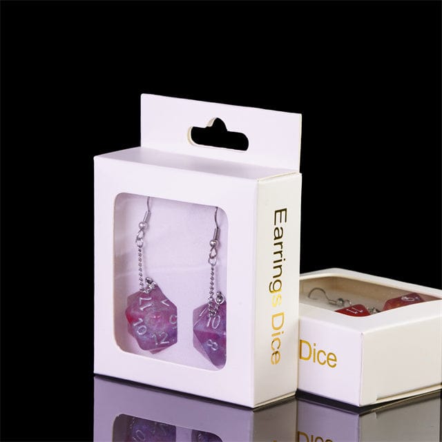 NordicDice Accessories, bøger etc Ørering med glimmer D20 terning