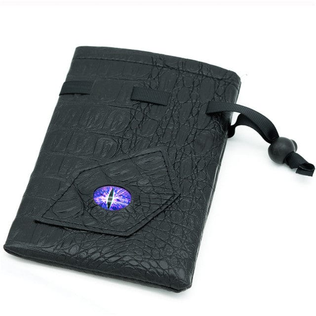 NordicDice Accessories, bøger etc Sort Terningspose med drage øje af PU læder