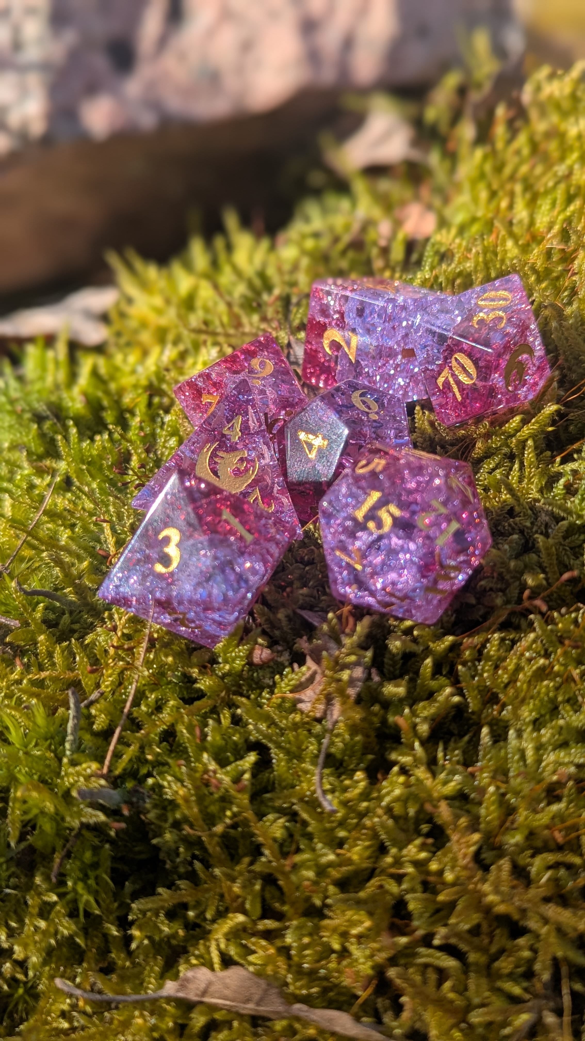 NordicDice Ædelsten og Krystal Dragonglass - rollespilsterninger