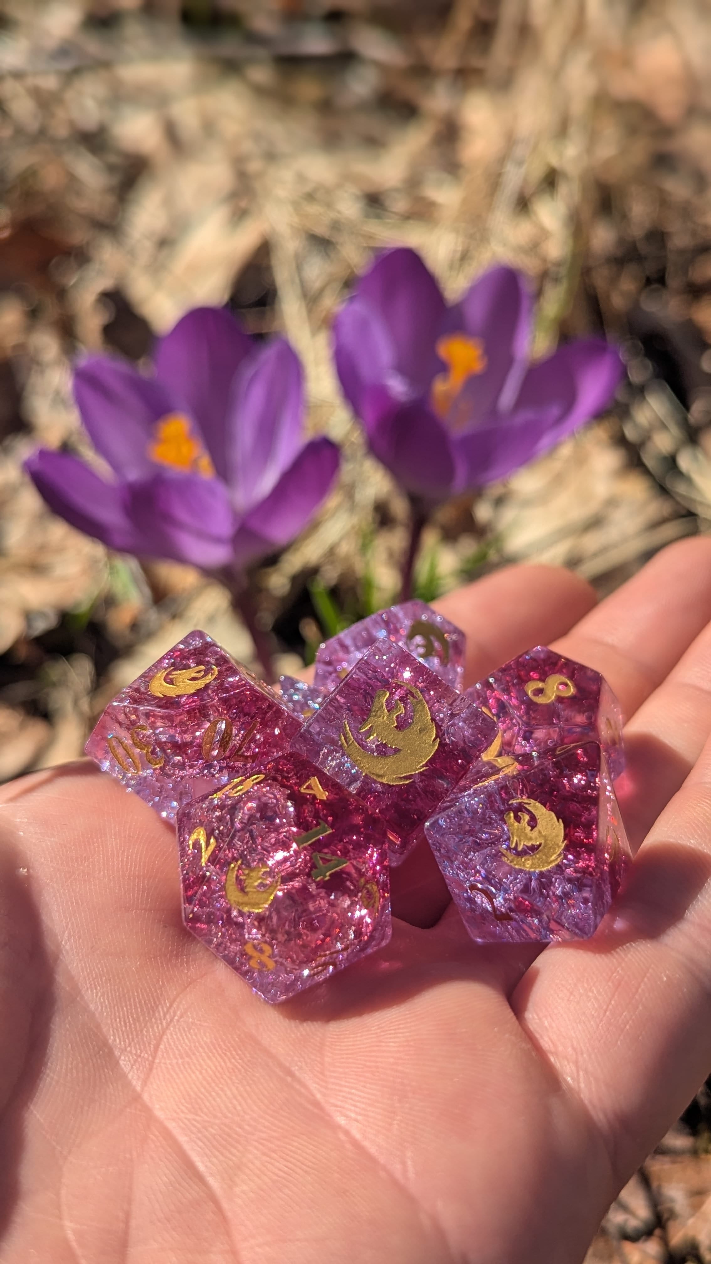 NordicDice Ædelsten og Krystal Dragonglass - rollespilsterninger