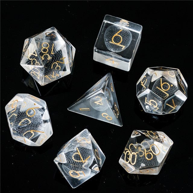 NordicDice Ædelsten og Krystal Gennemsigtig glas dice - 3D Æble