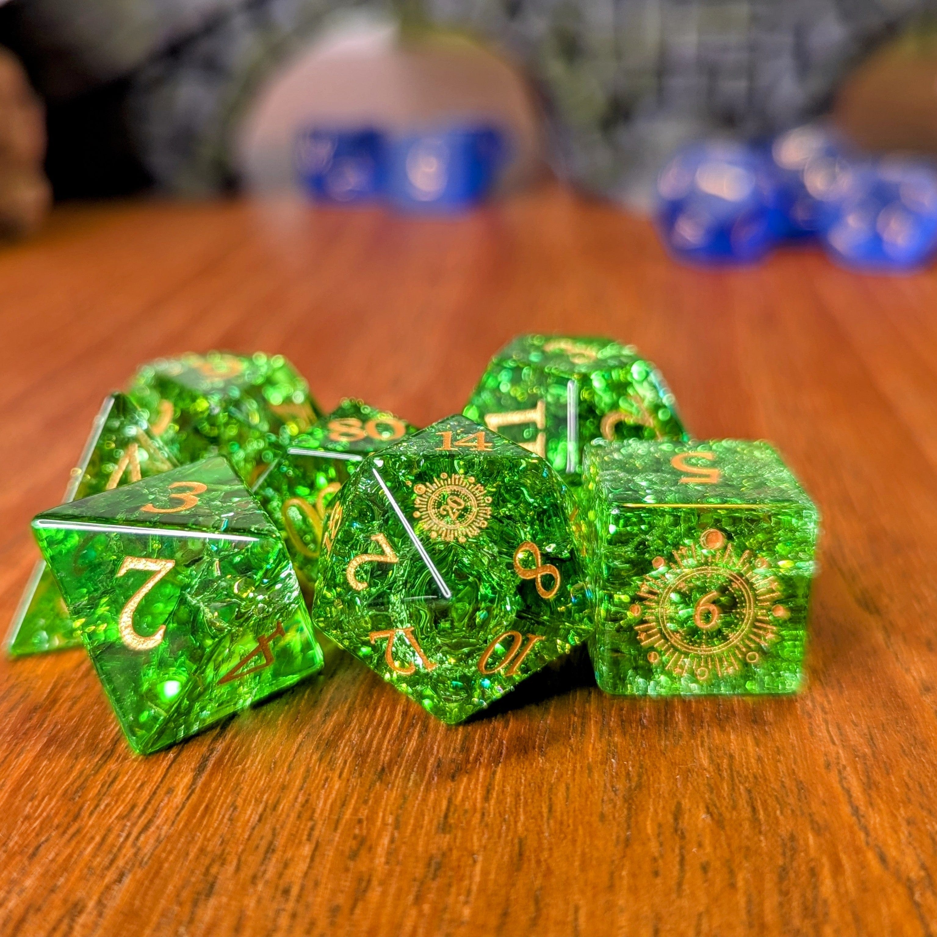 NordicDice Ædelsten og Krystal Shattered druid grove - roleplaying dice Exclusive