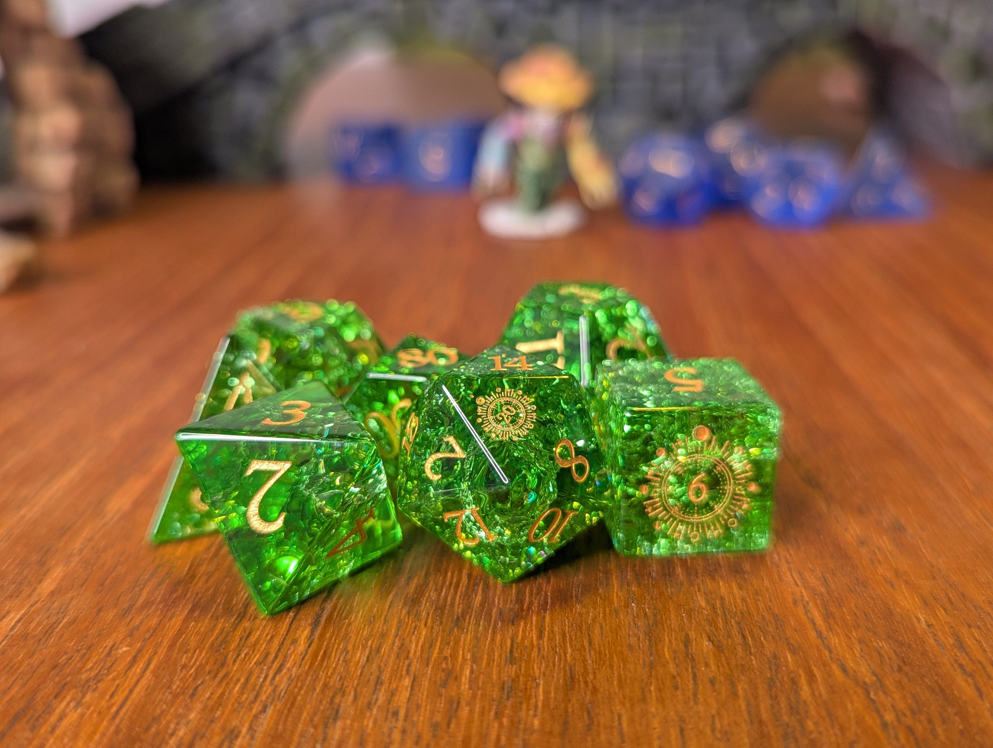 NordicDice Ædelsten og Krystal Shattered druid grove - roleplaying dice Exclusive