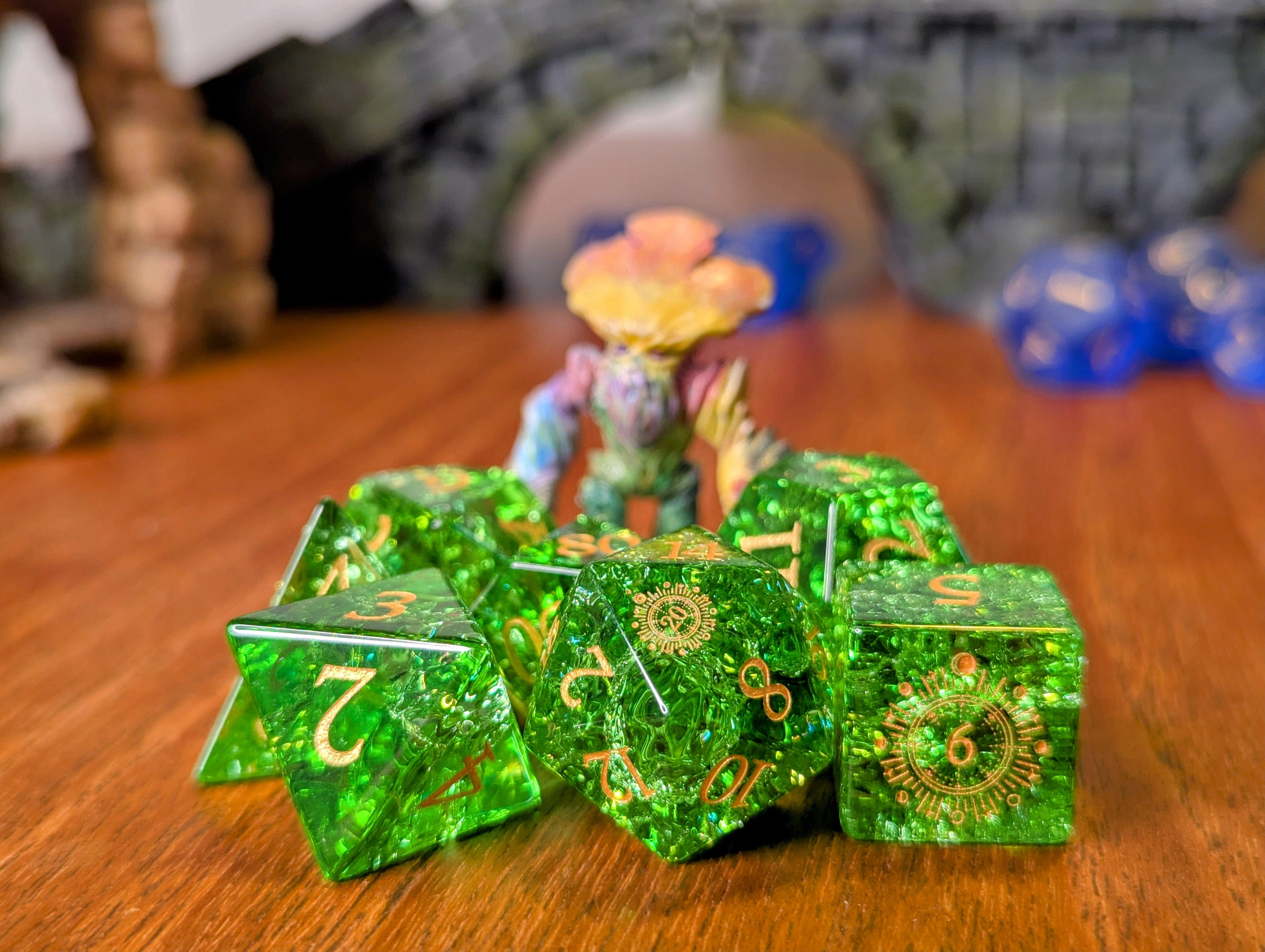 NordicDice Ædelsten og Krystal Shattered druid grove - roleplaying dice Exclusive