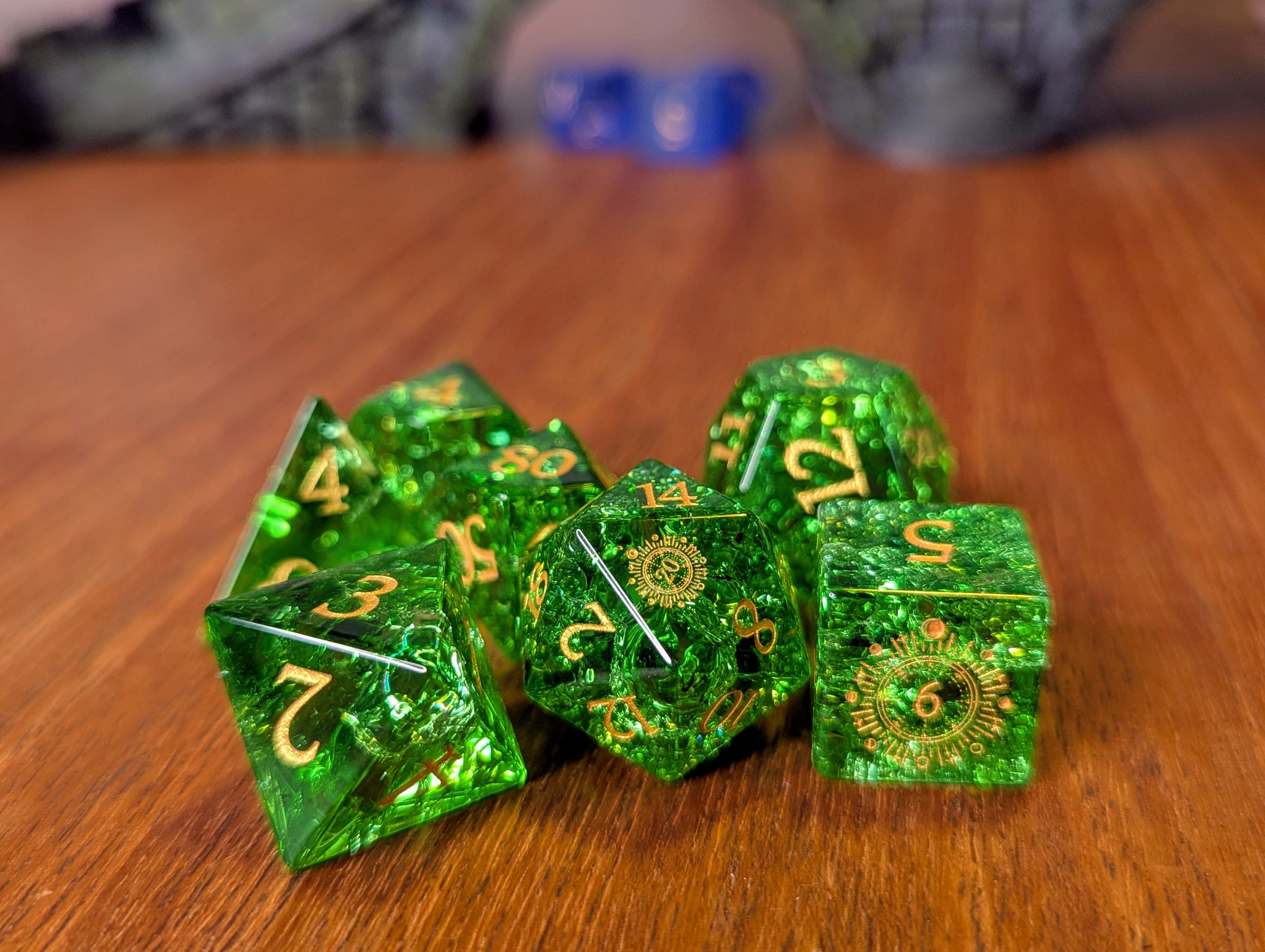 NordicDice Ædelsten og Krystal Shattered druid grove - roleplaying dice Exclusive