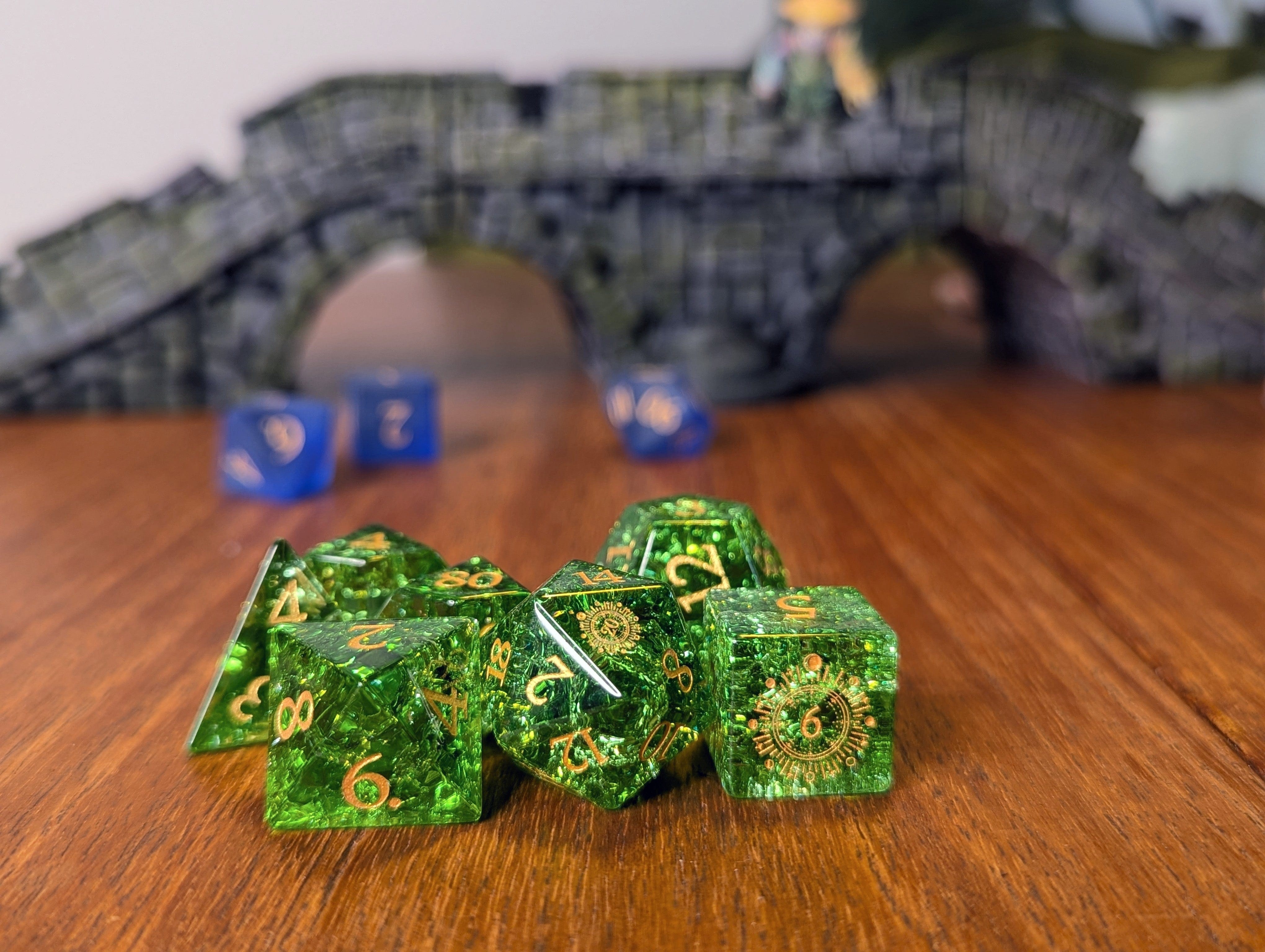 NordicDice Ædelsten og Krystal Shattered druid grove - roleplaying dice Exclusive