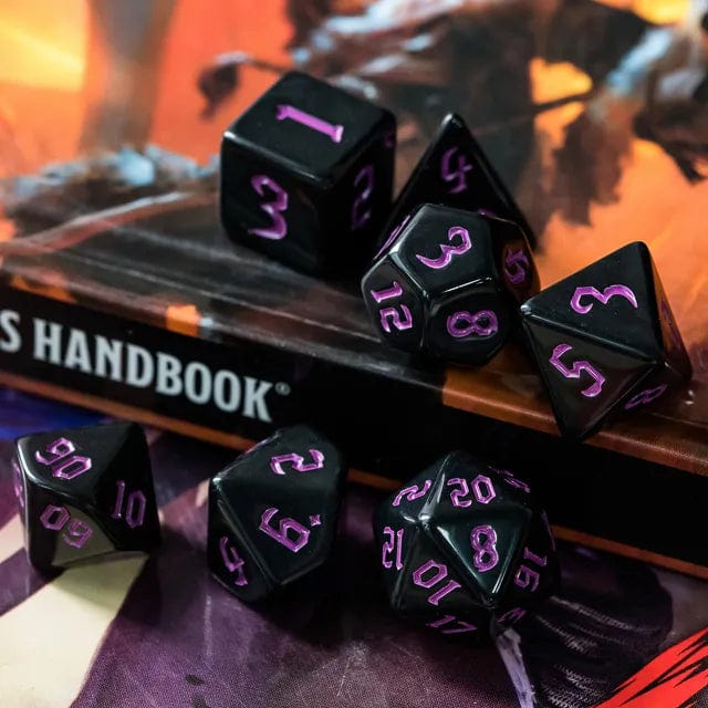 NordicDice Akryl og Resin Black dnd set: pink