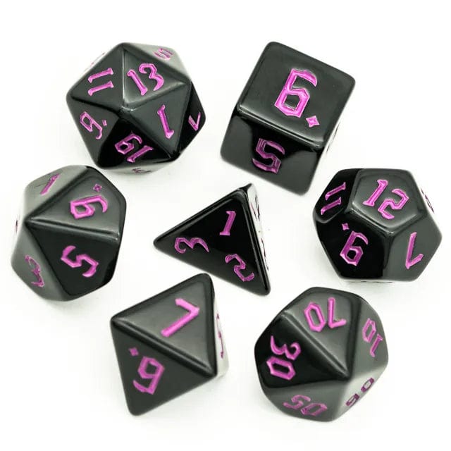 NordicDice Akryl og Resin Black dnd set: pink