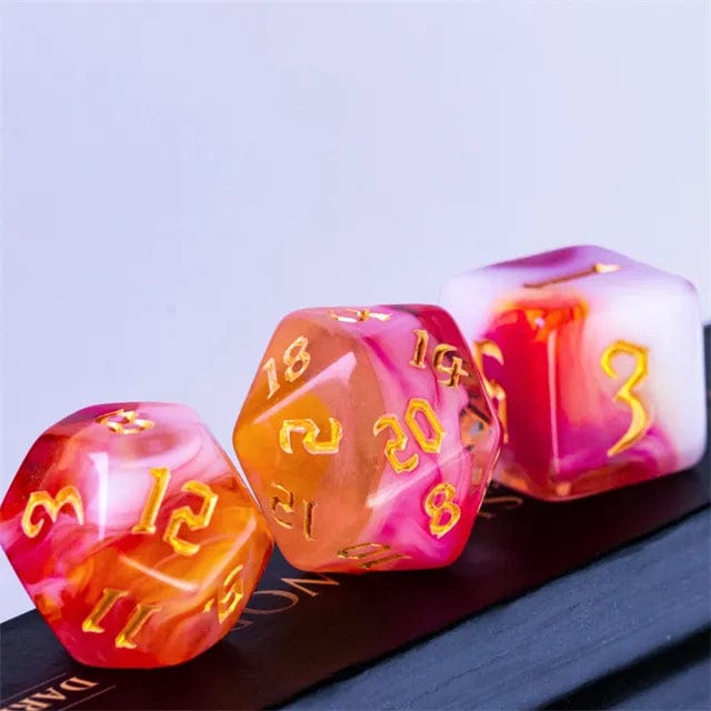 NordicDice Akryl og Resin Chaos set - Red rollespilsterninger