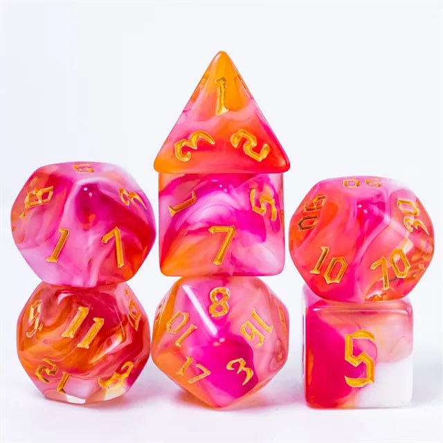 NordicDice Akryl og Resin Chaos set - Red rollespilsterninger