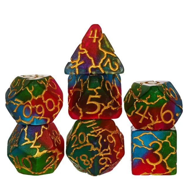 NordicDice Akryl og Resin Cracked Gem - Green