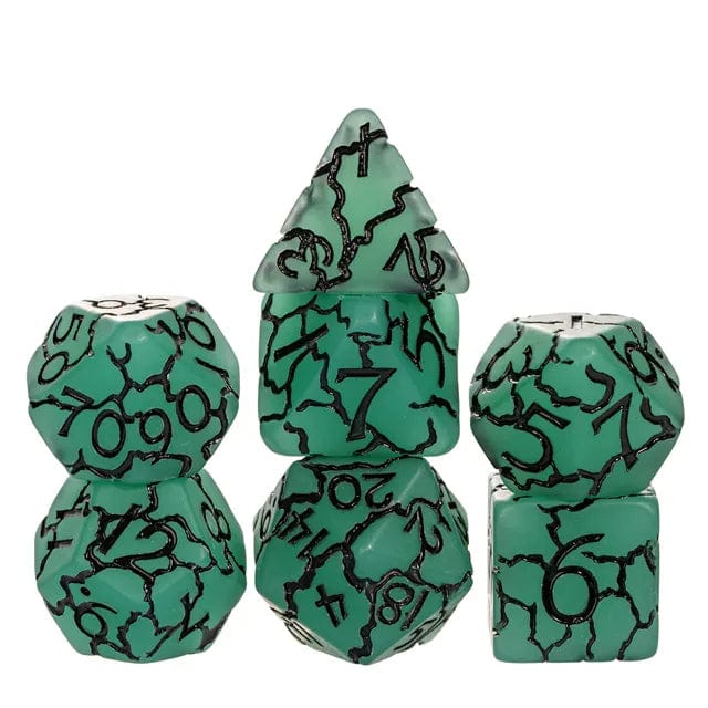 NordicDice Akryl og Resin Cracked Gem - Green