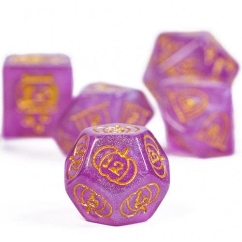 NordicDice Akryl og Resin Golden Halloween terningesæt