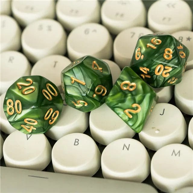 NordicDice Akryl og Resin Green flora dnd dice set