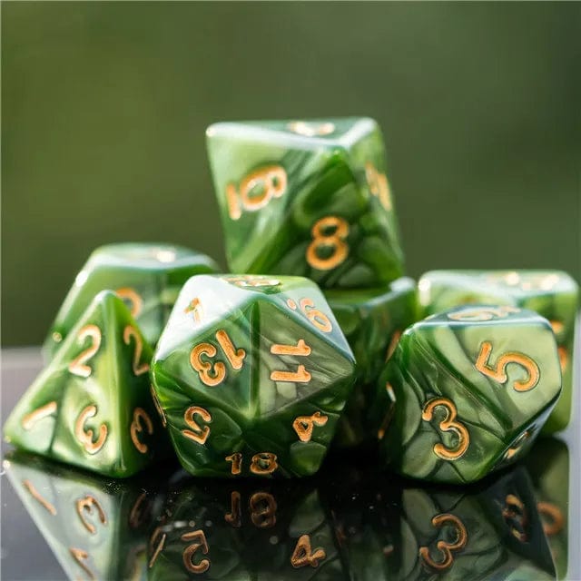 NordicDice Akryl og Resin Green flora dnd dice set
