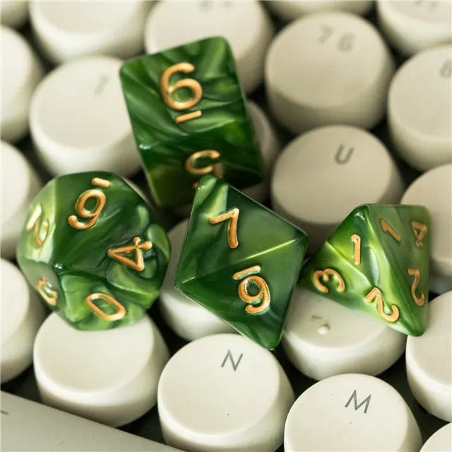 NordicDice Akryl og Resin Green flora dnd dice set