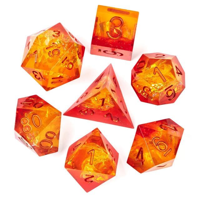 NordicDice Akryl og Resin Ild Dice Med Skarpe Kanter - rollespilsterninger