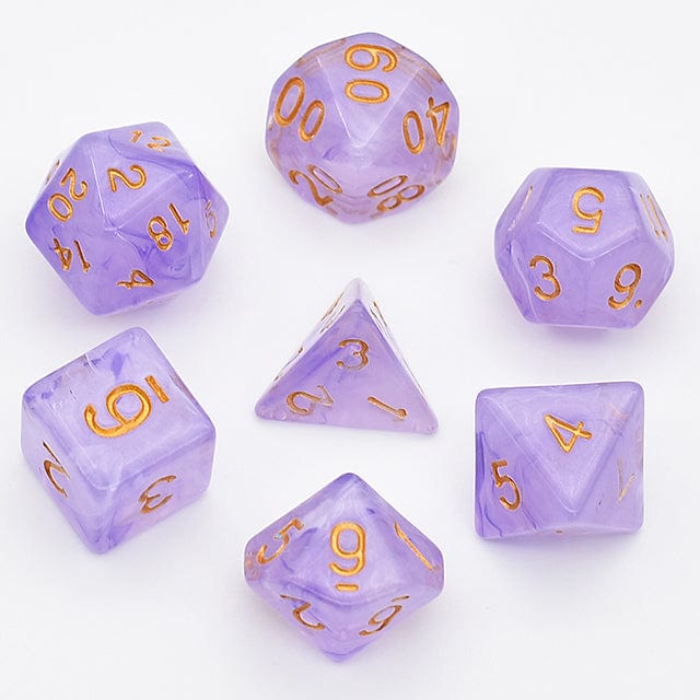 NordicDice Akryl og Resin Lilla terningesæt
