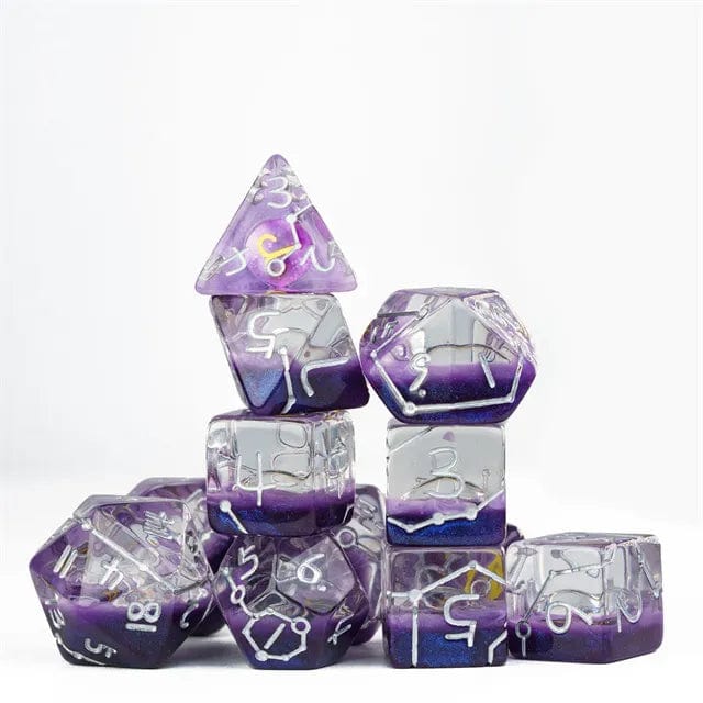 NordicDice Akryl og Resin Lunar moon rollespilsterningesæt - 12 set