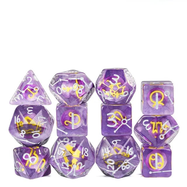 NordicDice Akryl og Resin Lunar moon rollespilsterningesæt - 12 set