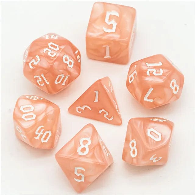 NordicDice Akryl og Resin Lyseorange terningesæt