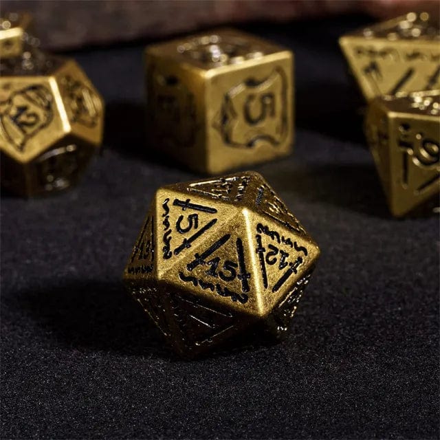 NordicDice Akryl og Resin Metalfarvet Resin Fighter Dice