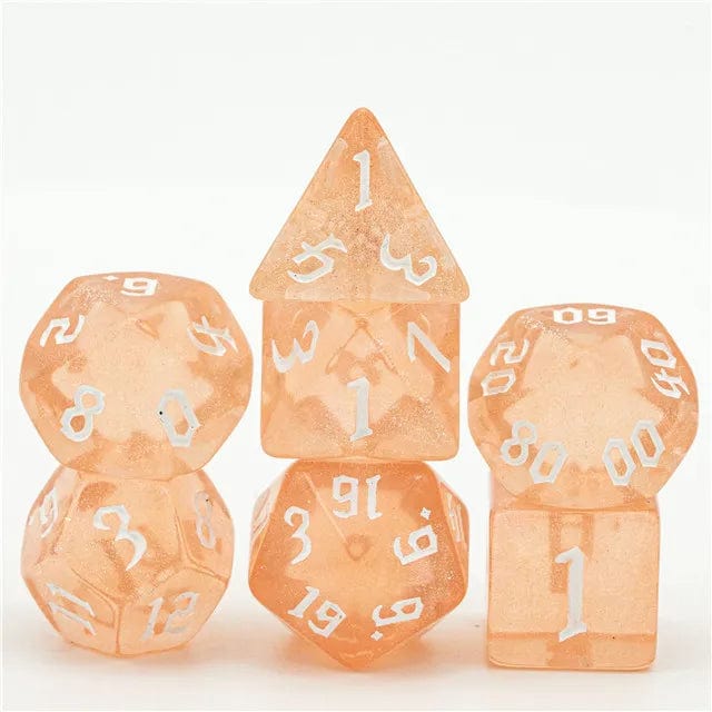 NordicDice Akryl og Resin Orange glimmer - rollespilsterninger
