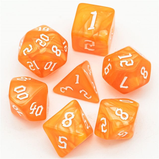 NordicDice Akryl og Resin Orange terningesæt