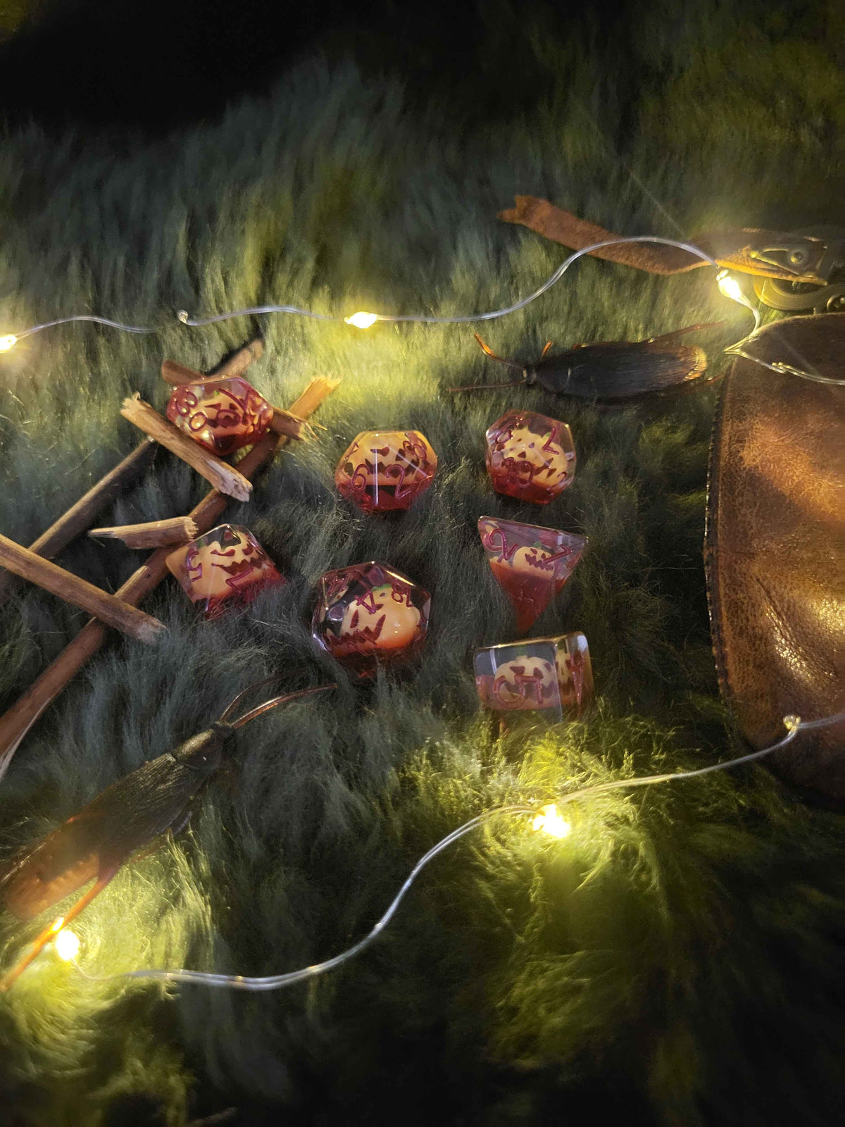 NordicDice Akryl og Resin Pumpkin head Halloween terninger