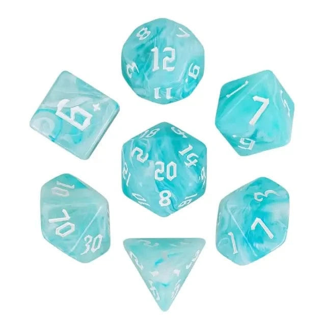 NordicDice Akryl og Resin resin jade dice set