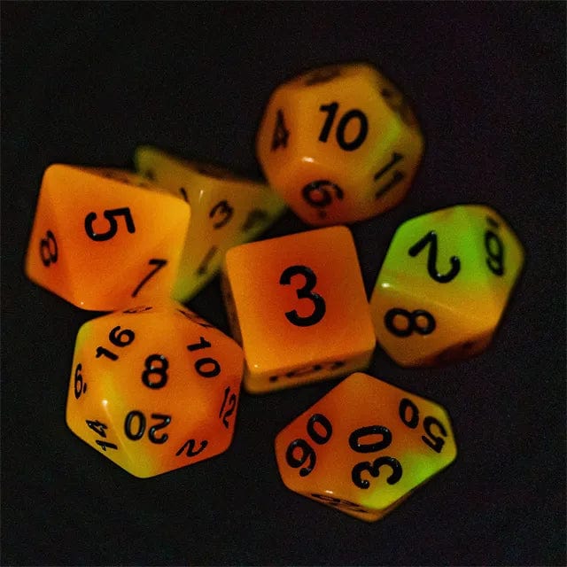NordicDice Akryl og Resin Selvlysende terninger  - Glow in Dark Dice