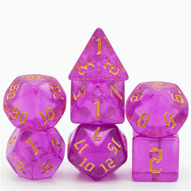 NordicDice Akryl og Resin Ternigesæt: Ametyst