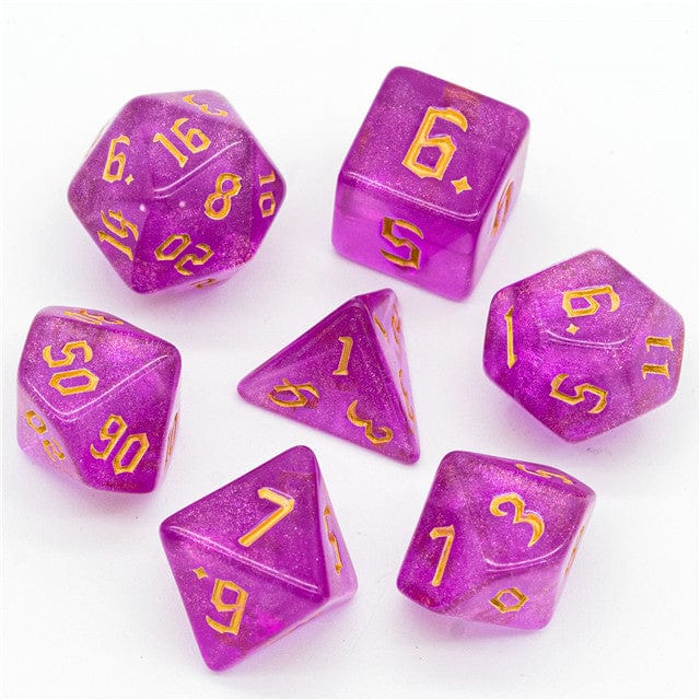 NordicDice Akryl og Resin Ternigesæt: Ametyst