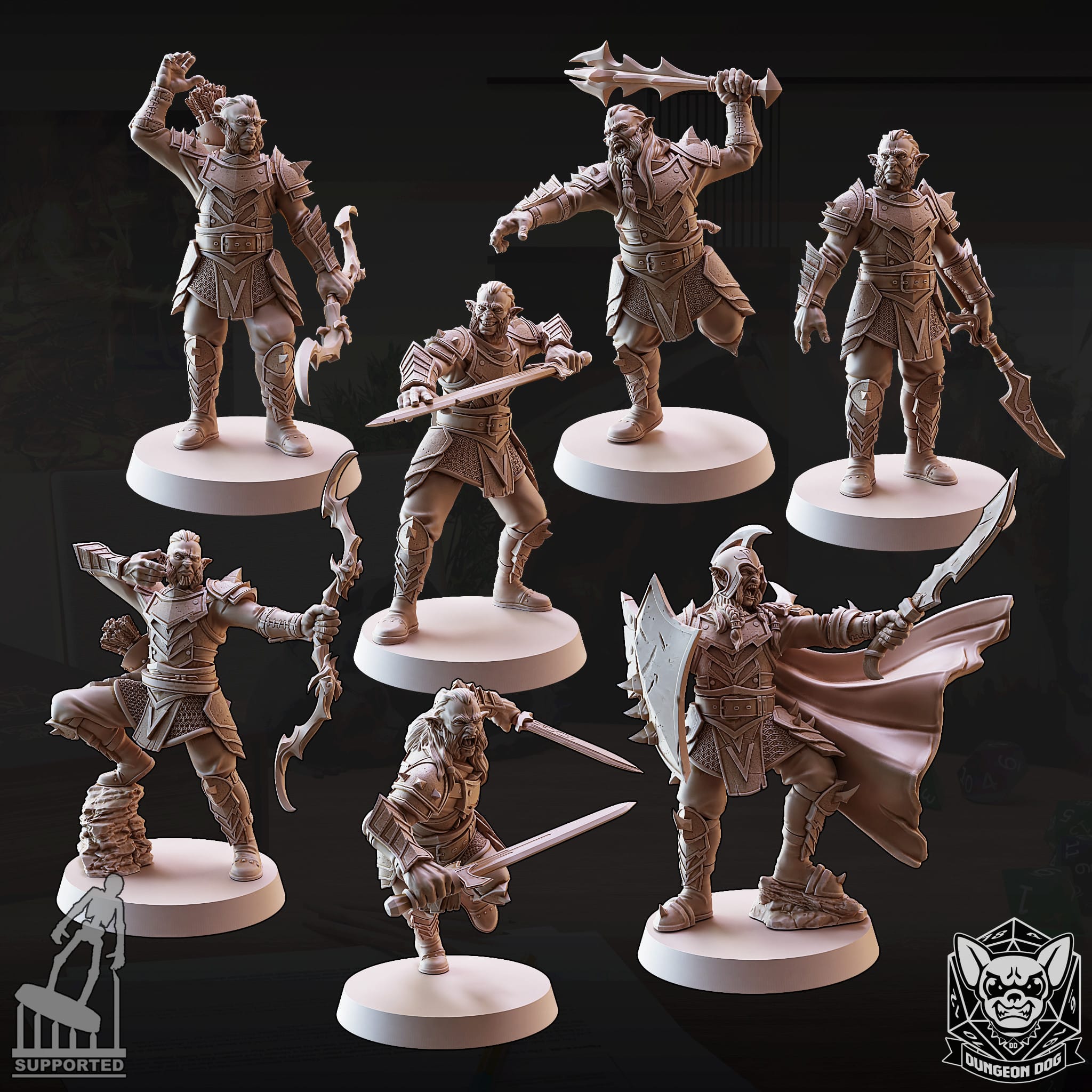 NordicDice Custom print Hobgoblin Pack Bundle (5 monsters) Unpainted - Custom Mini