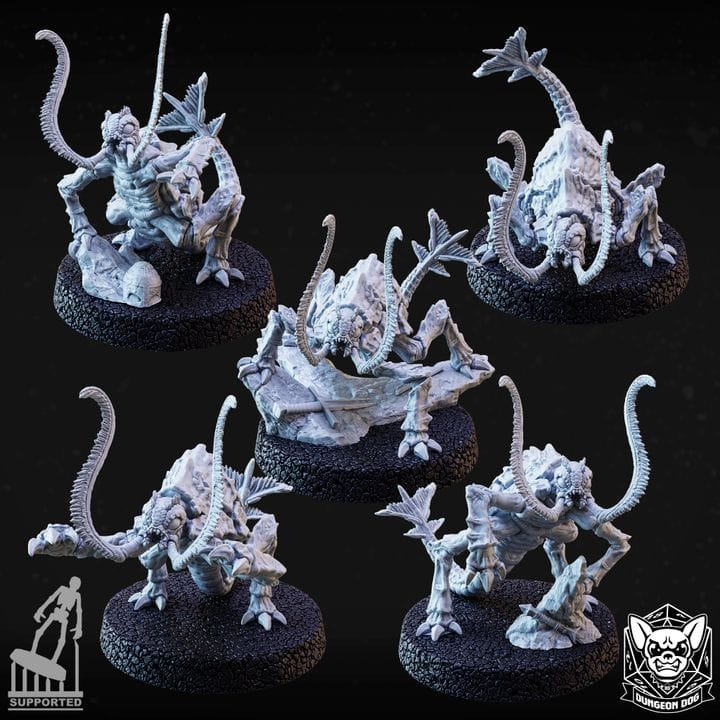 NordicDice Custom print Rust Monster Bundle (5 monsters) Unpainted - Custom Mini