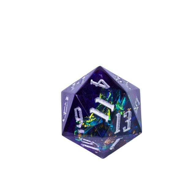 NordicDice D20 Løs d20 Sharp Dice - mørkeblå terning