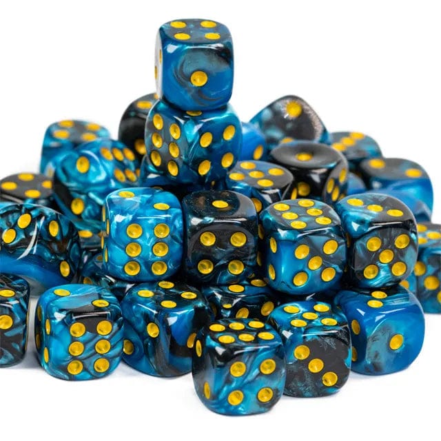NordicDice d6 Blåsort mini d6 12mm terninger - 25 stk