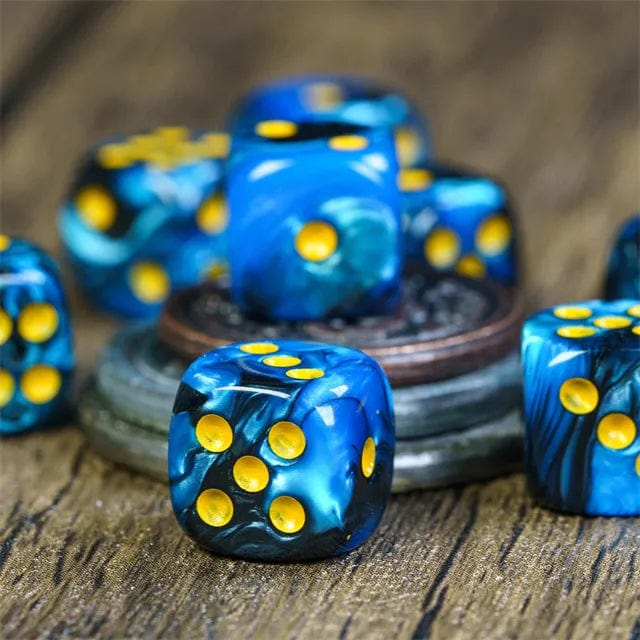 NordicDice d6 Blåsort mini d6 12mm terninger - 25 stk
