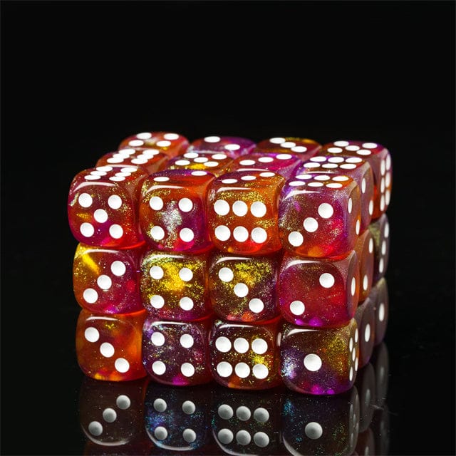 NordicDice d6 Orange glitter d6 terning - 16mm
