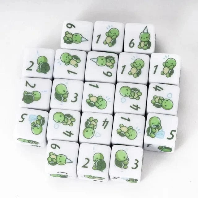 NordicDice d6 (sekssidet) cute turtle d6 rollespilsterning - 16mm