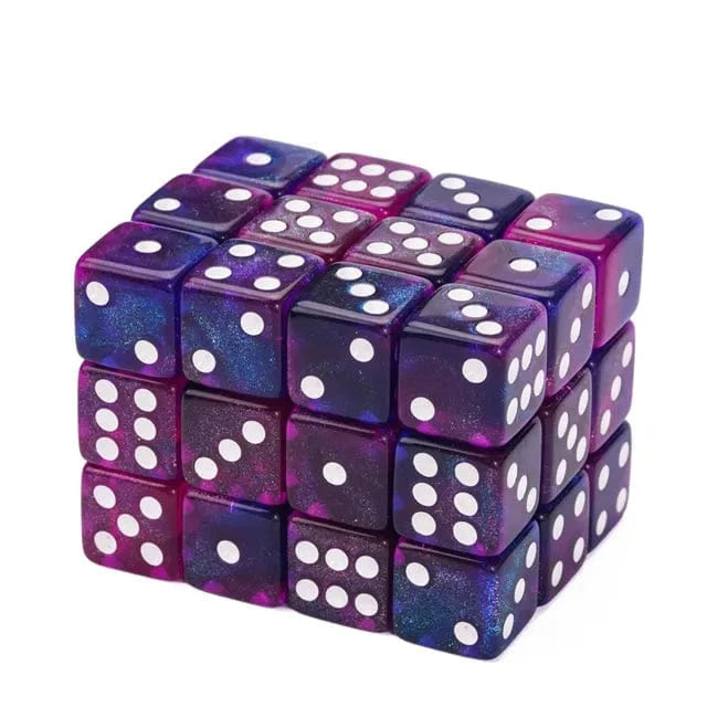 NordicDice d6 (sekssidet) Galaxy glitter d6 terning - 16mm