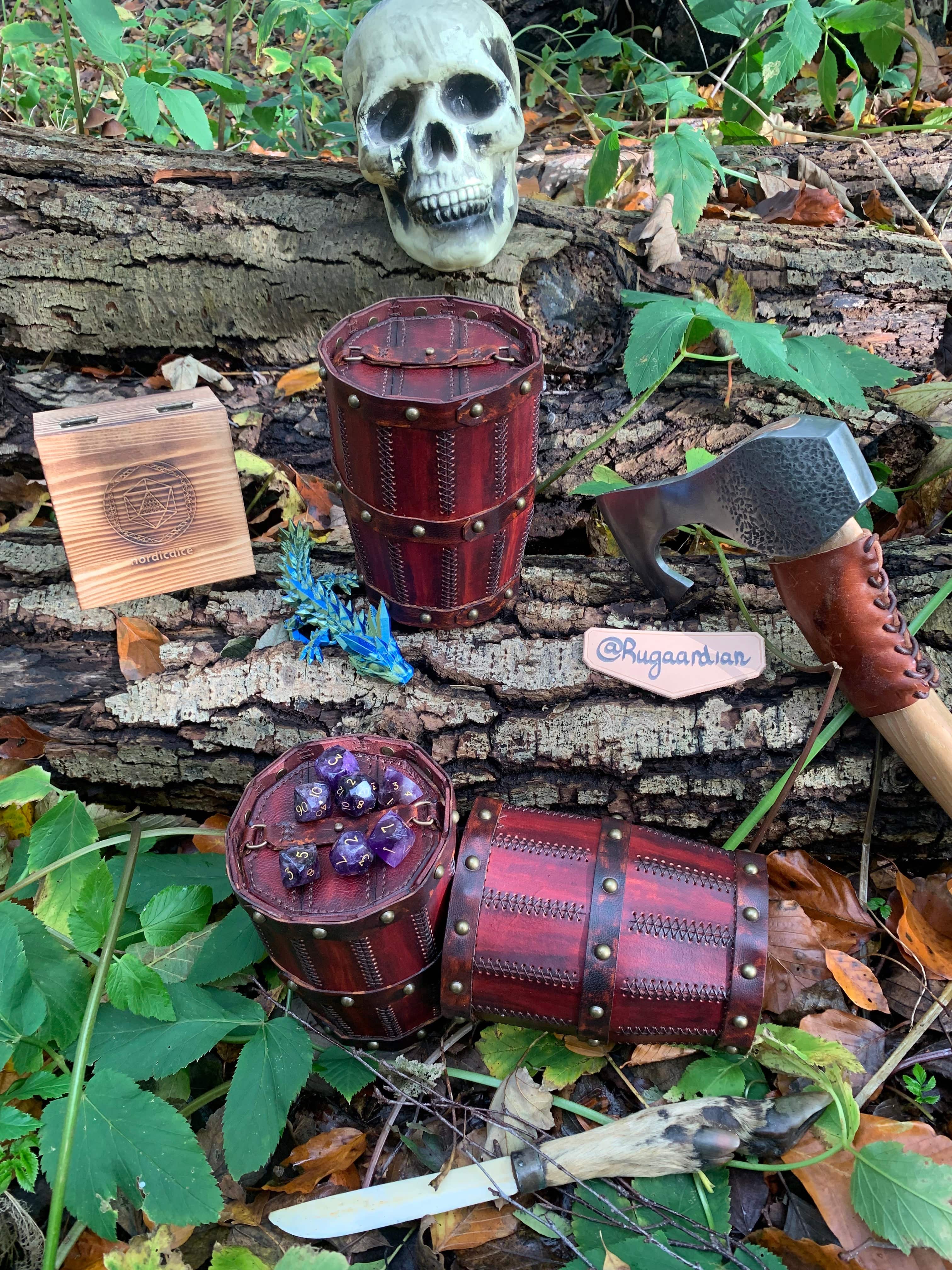NordicDice Dice bag Handmade Rugaardian red cask - dice barrel