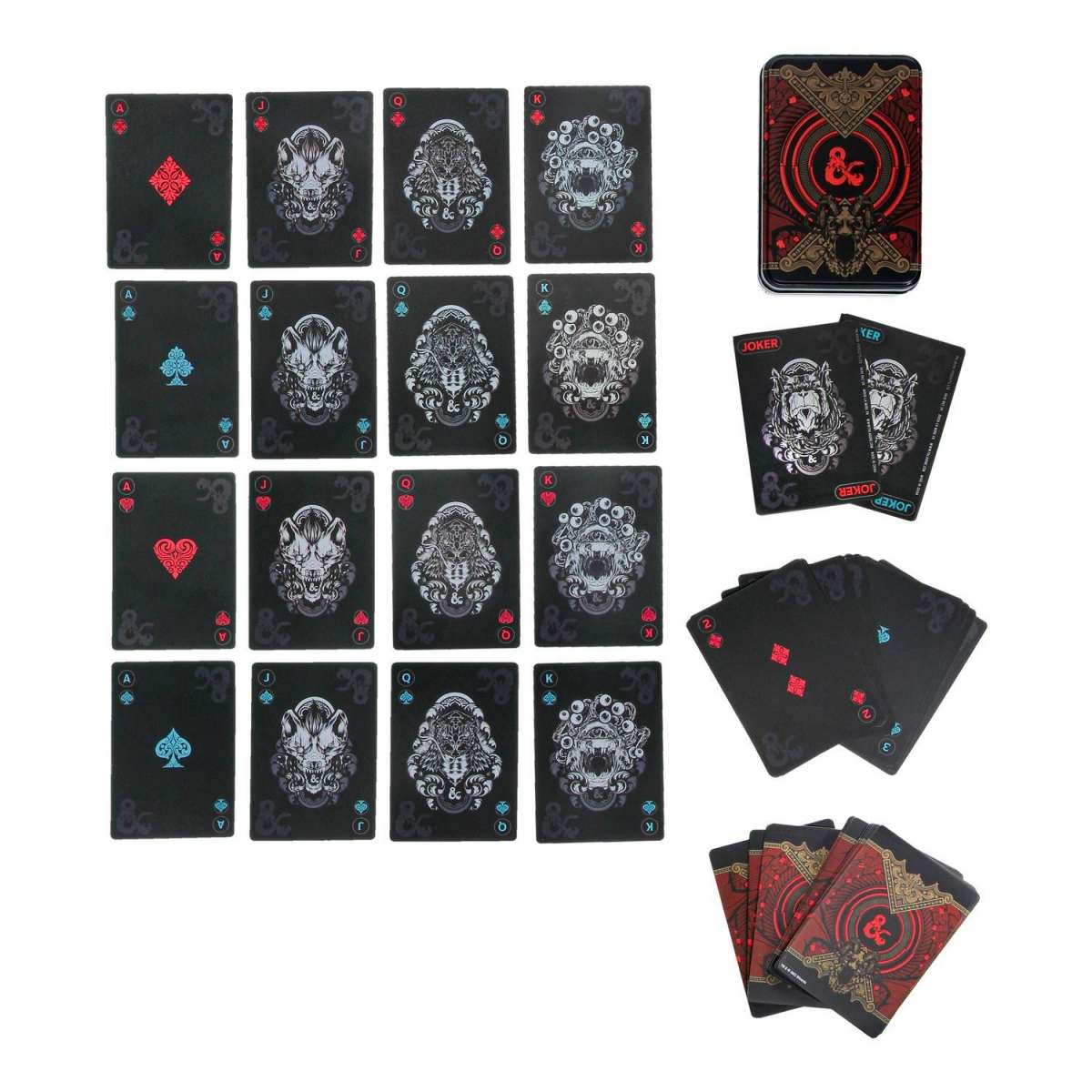 NordicDice Dungeons & Dragons: D&D Playing Cards with Storage Tin