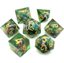 NordicDice Liquid dice Green demon Liquid Core - rollespilsterninger